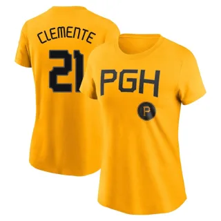 Women's Pittsburgh Pirates Roberto Clemente Gold 2023 City Connect T-Shirt