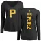 Women's Pittsburgh Pirates Roberto Perez Black Backer Slim Fit Long Sleeve T-Shirt