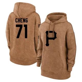 Women's Pittsburgh Pirates Tsung-Che Cheng Brown 2023 Salute to Service Pullover Hoodie