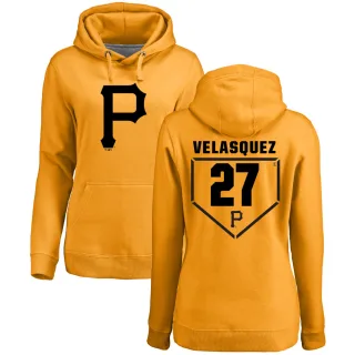 Women's Pittsburgh Pirates Vince Velasquez Gold Branded RBI Pullover Hoodie -