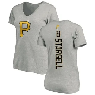 Women's Pittsburgh Pirates Willie Stargell Ash Backer Slim Fit T-Shirt