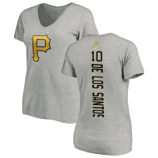 Women's Pittsburgh Pirates Yordany De Los Santos Ash Backer Slim Fit T-Shirt