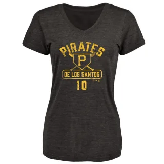 Women's Pittsburgh Pirates Yordany De Los Santos Black Base Runner T-Shirt