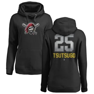 Women's Pittsburgh Pirates Yoshi Tsutsugo Black Branded Midnight Mascot Pullover Hoodie -