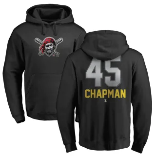 Youth Pittsburgh Pirates Aroldis Chapman Black Branded Midnight Mascot Pullover Hoodie -