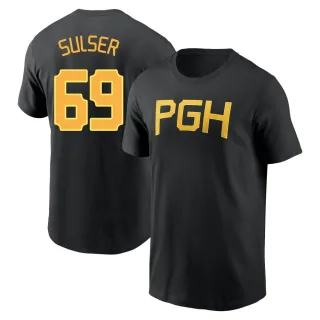 Youth Pittsburgh Pirates Beau Sulser Black 2023 City Connect Wordmark T-Shirt