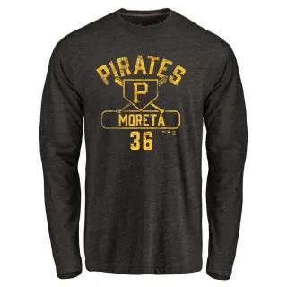 Youth Pittsburgh Pirates Dauri Moreta Black Base Runner Long Sleeve T-Shirt