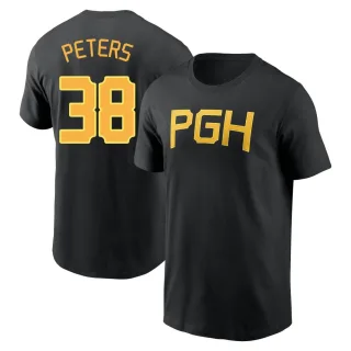 Youth Pittsburgh Pirates Dillon Peters Black 2023 City Connect Wordmark T-Shirt