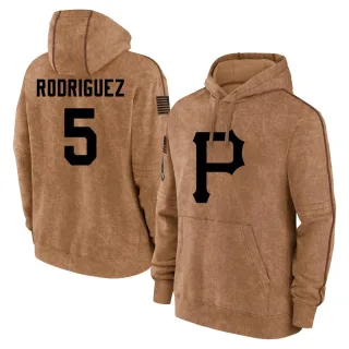 Youth Pittsburgh Pirates Endy Rodriguez Brown 2023 Salute to Service Club Pullover Hoodie