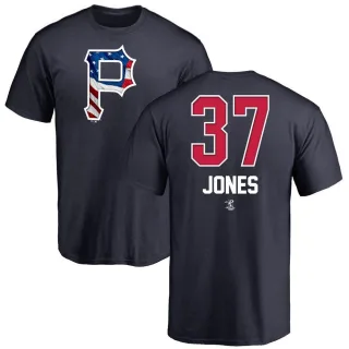 Youth Pittsburgh Pirates Jared Jones Navy Name and Number Banner Wave T-Shirt