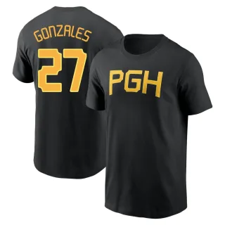 Youth Pittsburgh Pirates Marco Gonzales Black 2023 City Connect Wordmark T-Shirt