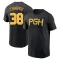 Youth Pittsburgh Pirates Trey Cabbage Black 2023 City Connect Wordmark T-Shirt